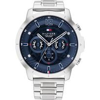 Tommy Hilfiger Luca mėlynas ciferblatas sidabrinė metalinė apyrankė vyriškas kvarcinis laikrodis 1710492 mėlyna