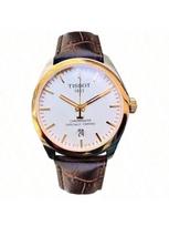 TISSOT Šveicariškas automatinis mechaninis vyriškas laikrodis, PR100 serija - 39 mm juodas ciferblatas, 30 m atsparumas vandeniui, plieninė/odos apyrankė, modelis T101.451.26.031.00 juoda