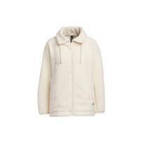 Adidas Lounge Fleece Jacket Women Outerwear Wonder-White IP7059 XL