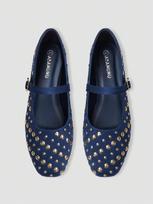 Brown Square Toe Mary Jane Flats with Large & Small Sequin Decorations and Single Strap Buckle 36 ruda