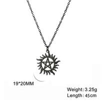 Nerūdijančio plieno šviečianti saulė Pentagramos pakabukas karoliai Supernatural Dean Statement Box grandinės karoliai Pora Moterys Vyrai