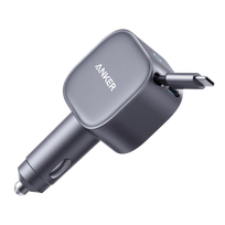 Anker Nano Car Charger (75W, USB-C Port, Built-In Retractable USB-C Cable)