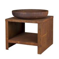 Laužavietė su vieta malkoms Esschert design, rūdžių spalvos, 62 cm.