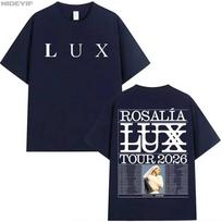 ROSALÍA 2026 TOUR Lux Albumas ROSALIA Marškinėliai Vyrams Moterims Hiphop Gatvės apranga Per dideli Viršutiniai drabužiai 100% Medvilniniai Marškinėliai S