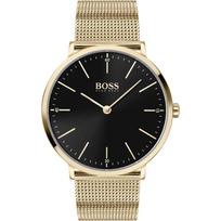 BOSS Horizon Juodas Auksas Metalinis Tinklelio Apyrankė Vyriškas Kvarcinis Laikrodis 1513735 juoda