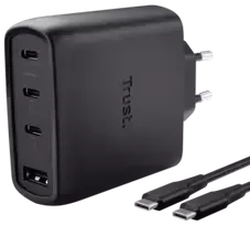 TRUST Maxo travel charger | 65W | GaN | USB-C, USB-A | black