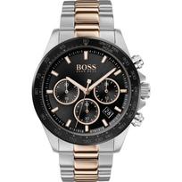 BOSS Hero Juodas ciferblatas Dvispalvė rožinė Metalinis apyrankė Vyriškas kvarcinis laikrodis 1513757 juoda
