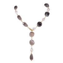 Vnox Chunky Irregular Beaded Necklace For Women, Two-color Winter Sweater Chain, Collarbone Neck Accessories