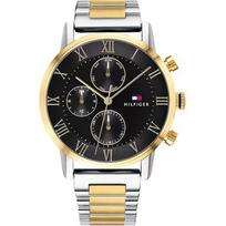 Tommy Hilfiger Kane Juodas Ciferblatas Dvispalvis Metalinis Vyriškas Kvarcinis Laikrodis 1791539 juoda