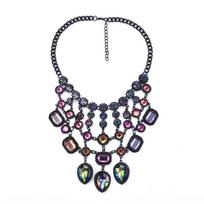 Fashion Black Tassel Statement Big Bib Choker Necklace Women Indian Ethnic Maxi Large Collar Fringe Necklace Ladies Jewellery juoda