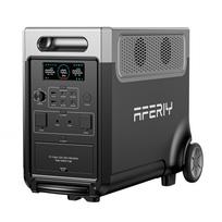 AFERIY P310 Nešiojama energijos stotis, 3840Wh LiFePO4 baterija, Valdymas per programėlę, 13 išėjimų, 4000+ įkrovimo ciklų, 10ms UPS funkcija juoda