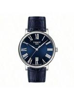 TISSOT Carson serijos kvarcinis vandeniui atsparus paprastas kasdienis vyriškas šveicariškas laikrodis, 40 mm, mėlynas ciferblatas T122.410.16.043.00 mėlyna