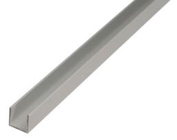 Aliumininis U profiliuotis, anoduotas, sidabrinės sp., 474829, 10 x 12 x 10 x 1,5 x 2000 mm