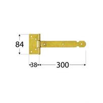 Vartų lankstas ZBL300, 300 x 30 x 2,0 mm, universalus, geltonai cinkuotas