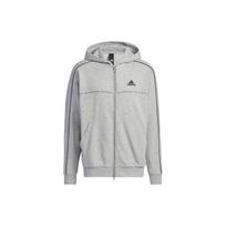 Adidas Loose Zip-Up Hoodie With Printed Letters Unisex Tops Gray IA9437 XXL