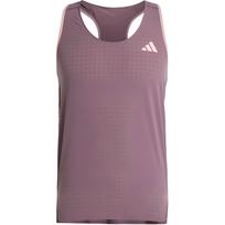 Adidas Adizero Bėgimo Topas Greitai Džiūstantis Berankovis Sportinis Liemenė Vyriški Viršutiniai Drabužiai Pilkas Violetinis IW6636 XS