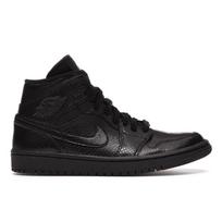 Air Jordan 1 Mid Juodi Gyvatės Odos Moteriški Sportbačiai Balti BQ6472-010 35.5