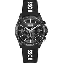 BOSS Strike Chrono juodas silikoninis vyriškas kvarcinis laikrodis 1514289 juoda