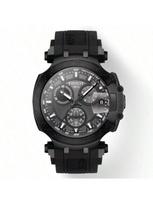Tissot Racing Series kvarcinis mechanizmas, 100m atsparus vandeniui vyriškas laikrodis, Powermatic 43mm pilkas ciferblatas, nerūdijančio plieno korpusas, T115.417.37.061.03 pilka