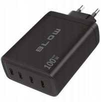 Įkroviklis - BLOW Sieninis įkroviklis USB-Cx4 PD 100W GAN Juodas