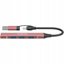 Canyon Ds-02 Usb-a/c 4-in-1 Hub, Rožinis