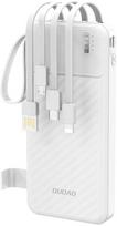 Atsarginis maitinimo šaltinis ("Power Bank") Powerbank Dudao K11 10000mah su integruotais kabeliais, baltas