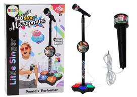 Mikrofonas su stovu vaikams Lean Toys, juodas