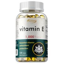 Vitaminas E kapsulės 1000 TV - spindinčiai veido odai, stipriems plaukams, nagams, odos švytėjimui, aknės, raukšlių mažinimui 120