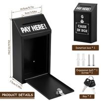 Metalinė aukojimo dėžutė Sieninė pašto dėžutė Surinkimo dėžutė Saugus pasiūlymų langelis Lauke Pinigų įmetimo dėžutė Namų biurui, Verslui