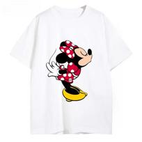 Disney Mikės Pūkuotuko ir Mini Pelytės Spausdinti Medvilniniai Poros Marškinėliai Madingas Apvalios Kaklo Laisvas Viršus Valentino Dienai Kasdienis Y2K Marškinėliai 5XL