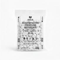Dekoratyviniai marmuro akmenukai ASEJA, balti, gludinti, 15-25 mm, 20, kg, AS-DMA-15/25