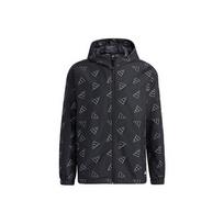 adidas Hoodie striukė su viso paviršiaus raštu, laisvo kirpimo, vyriška, juoda M juoda
