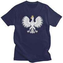 Individualūs vyriški marškinėliai su Lenkijos ereliu Trumpomis rankovėmis Medvilniniai marškinėliai Klasikiniai marškinėliai Laisvalaikio marškinėliai su Lenkijos herbu Drabužiai S