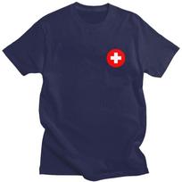 Custom First Aid Emergency Medicine T Shirt for Men Pure Cotton Tshirt Leisure Tee Doctor Nurse Tshirts Slim Fit S
