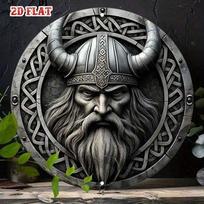Vikingų Odino Varnas Skandinavų Mitologija Sienos Menas Apvalus Metalo Ženklas Namų Baro Garažo Vyriško Urvo Dekoras įvairiaspalvis