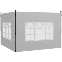 2 vnt. rinkinys šoninių sienelių lauko terasai/pavėsinei 3x3 3x6 m, baltos, atsparios vandeniui, su langu