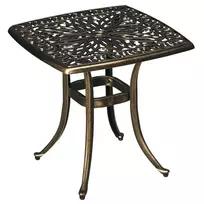 Lauko staliukas su skyle skėčiui aliuminio rėmas bronza 54x54x52,5cm