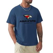 marškinėliai vyriški medvilniniai Avangard Omsk Hockey T-Shirt juodi vyriški trumpomis rankovėmis vasariniai marškinėliai vyrui S blue