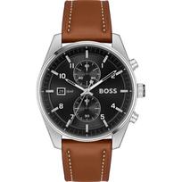 BOSS Skytraveller Juodas Rudo Odos Vyriškas Kvarcinis Laikrodis 1514161 juoda