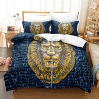 3D Fierce Beast patalynės komplektas Liūtas antklodės užvalkalas pagalvės užvalkalas 2/3 vnt AU180 * 210 viso dydžio gyvūnų spaudinys su užtrauktuku Minkšta namų tekstilė Baby 100x135cm