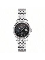 Tissot Le Locle serijos automatinis mechaninis laikrodis, atsparus vandeniui iki 30 m, moteriškas, Šveicariškas, 29 mm juodas ciferblatas, nerūdijančio plieno T006.207.11.126.00 juoda