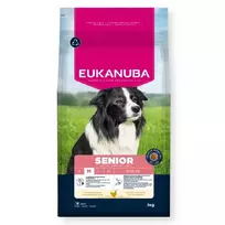 Eukanuba Life Care Senior M Chicken sausas pašaras senyviems šunims vidutinio dydžio veislų, vištiena; 15kg