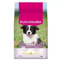 Eukanuba Life Care Puppy M Chicken sausas pašaras šuniukams vidutinio dydžio veislų, vištiena; 3kg, 15kg