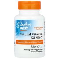 Doctor's Best Natūralus vitaminas K2 MK-7 su MenaQ7 45 mcg – 60 kapsulių