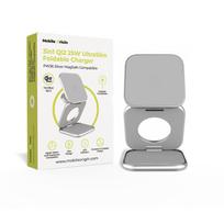 Mobile Origin 3 viename Qi2 25W itin plonas sulankstomas įkroviklis PW36, suderinamas su MagSafe, sidabro spalvos