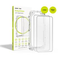 Mobile Origin EasyGlass su aplikatoriumi iPhone 15/16, 2 vnt. pakuotė