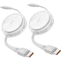 Kabelis iOttie 100W Retractable USB-C Cable 2 Pack, white