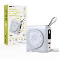 Mobile Origin Powerbank - Travel Charger, Lightning/USB-C Cable, MagSafe/AW/iPhone Compatible, white