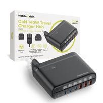 Mobile Origin GaN 140W Travel Charger Hub PW12 EU/UK/US, 3x USB-C + 3x USB-A