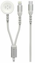 Swissten 22065503 Wireless Charger 2-in-1 for Apple Watch and Lightning, 1.2m USB-C Cable